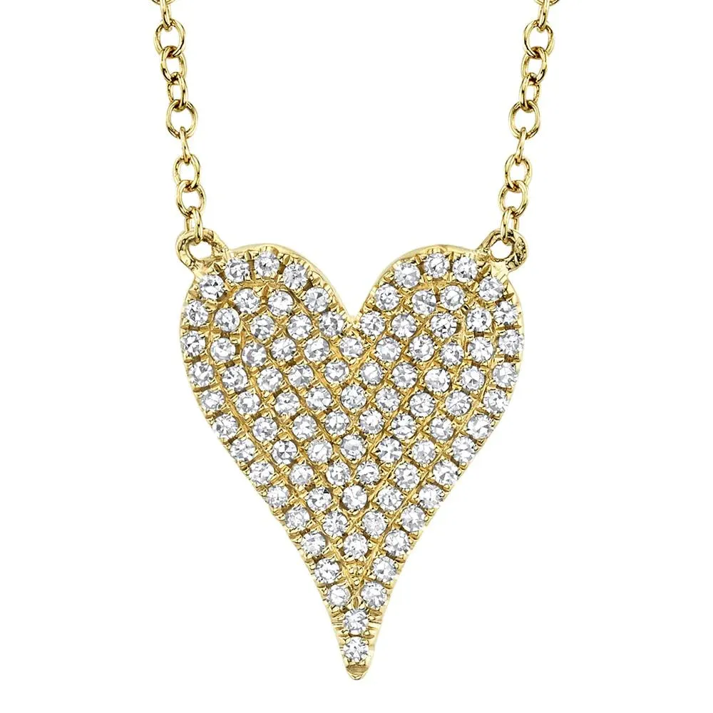 0.21 CT DIAMOND PAVE HEART PENDANT NECKLACE - SC55002004