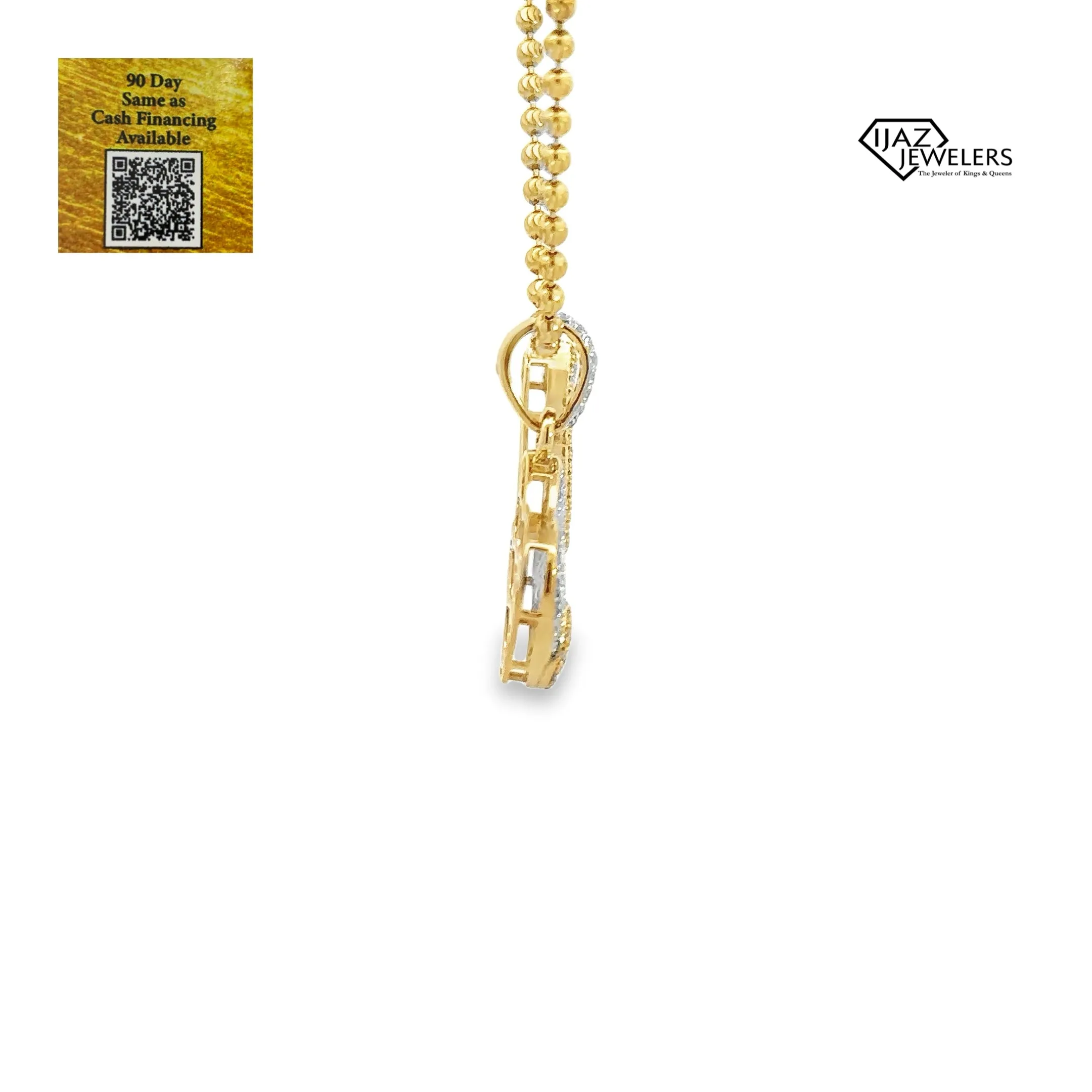 10K Gold Two Tone 0.34 CTW Diamond Guitar Charm