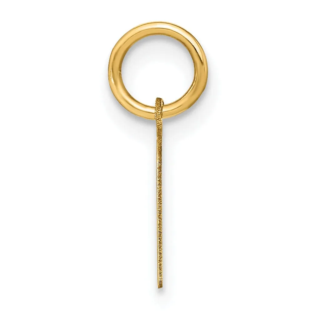 14K Yellow Gold Lower Case Letter M Initial Charm Pendant