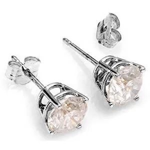4.5 Carat 14K Solid White Gold Cubic Zirconia Stud Earrings