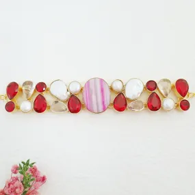 Aelin Baroque Stone   Glossy Pearl Choker