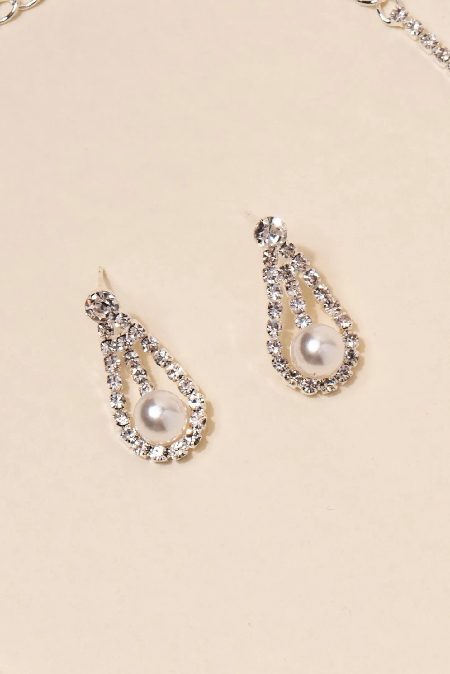 Anastasia Scalloped Rhinestone & Pearls Necklace Set