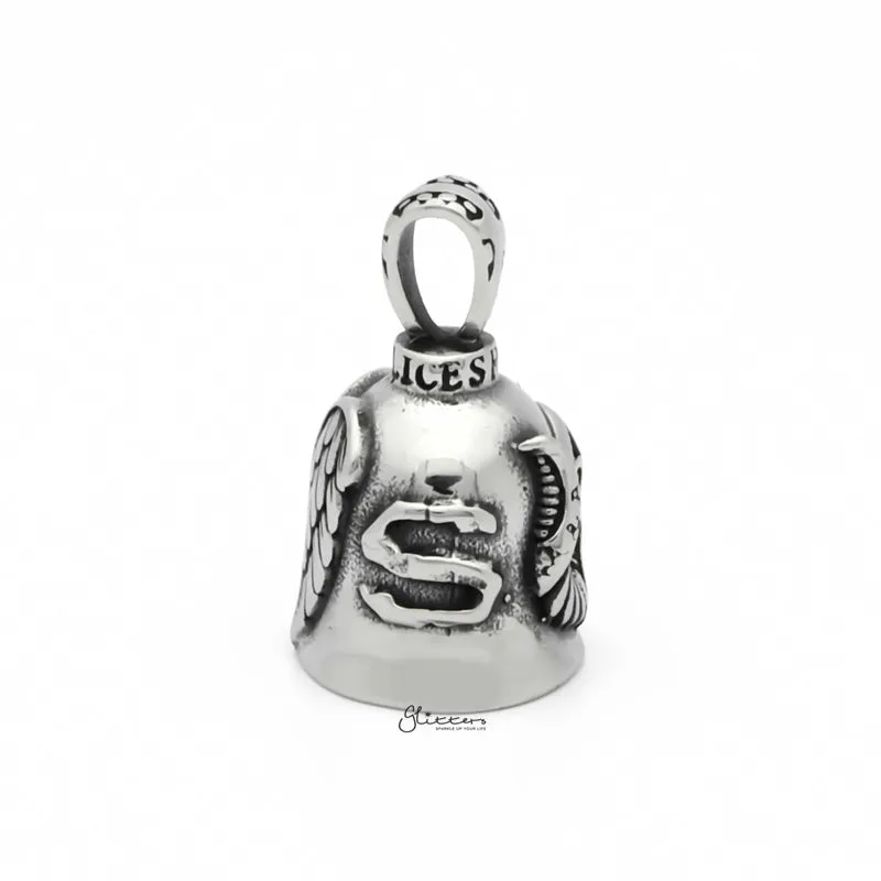 Angel Wings Stainless Steel Bell Pendant