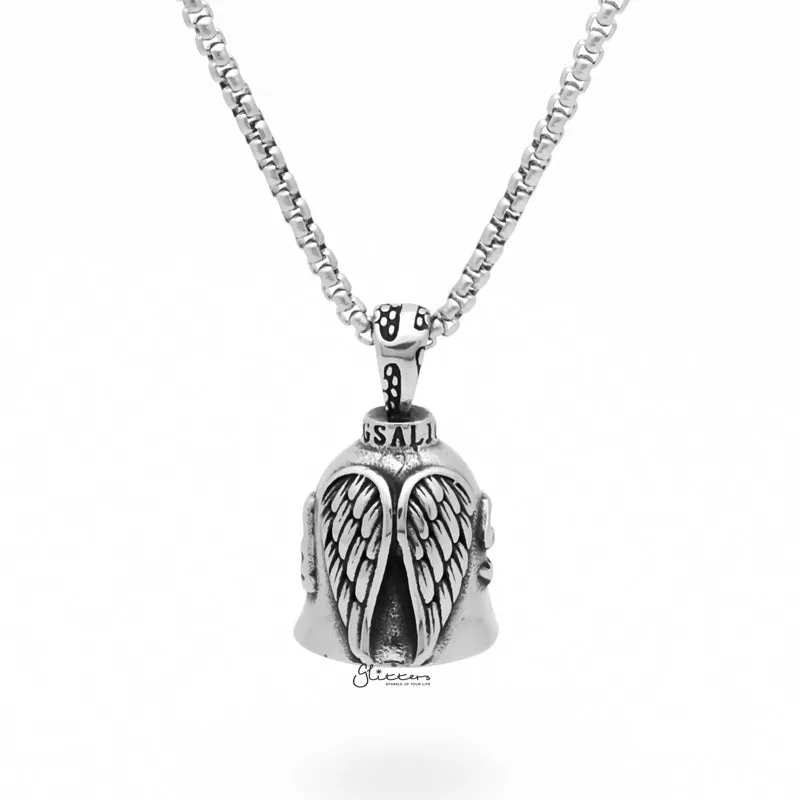 Angel Wings Stainless Steel Bell Pendant