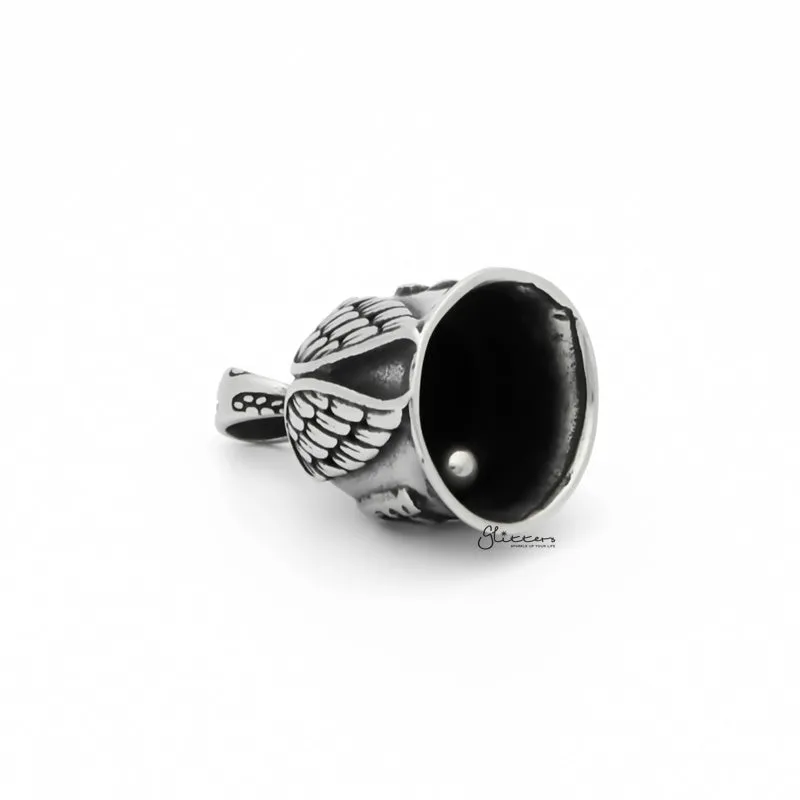 Angel Wings Stainless Steel Bell Pendant