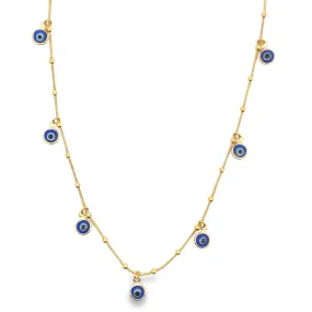 Beaded Dangle Evil Eye Charm Necklace (H61)