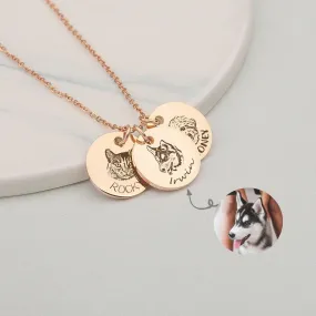 Cat Pendant Necklace - Custom Pet Necklace, Dog Pendant Necklace by Cushy Pups