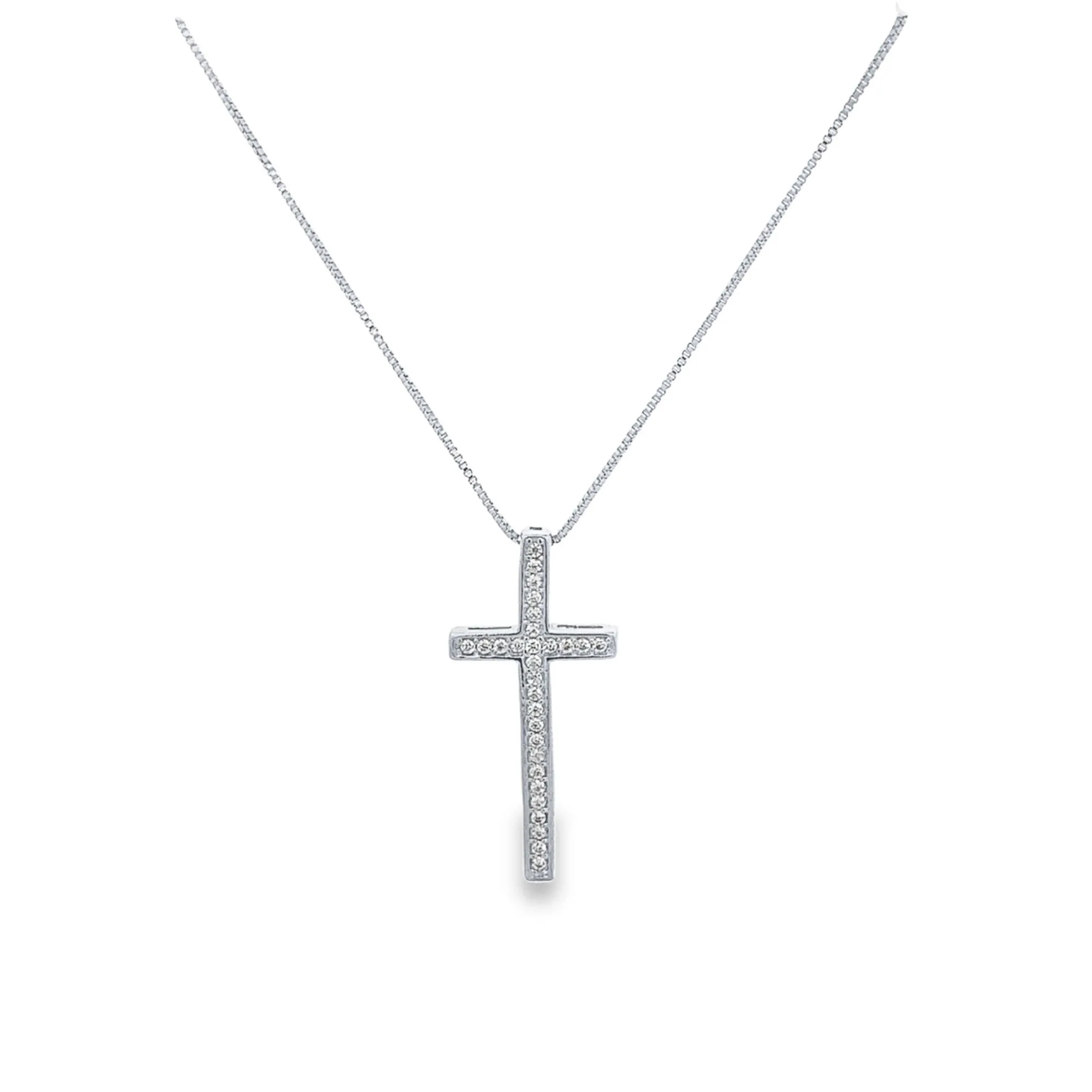 Cross Crucifix Necklace With CZ Stones (G98)