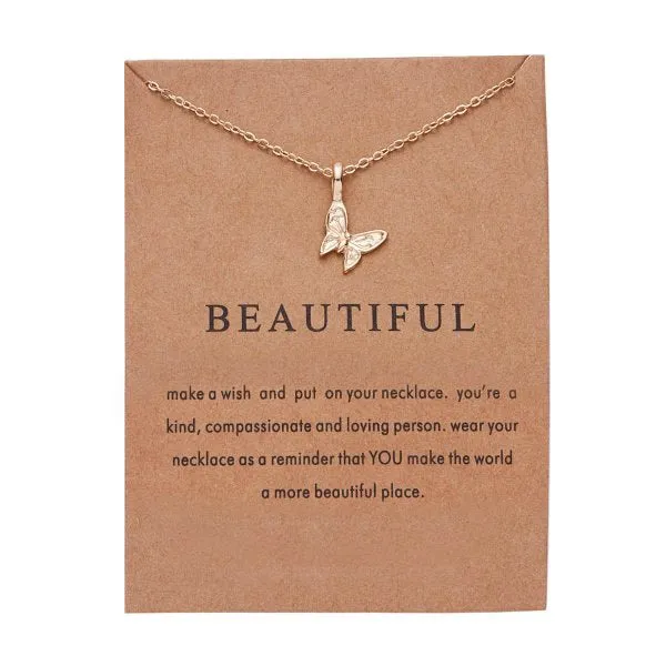Cute Alloy Karma, Sun, Star, Butterfly, Heart, Luck, Balance, Spiritual Pendant Necklaces