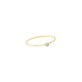 Dainty Solitaire Ring - 14K Gold