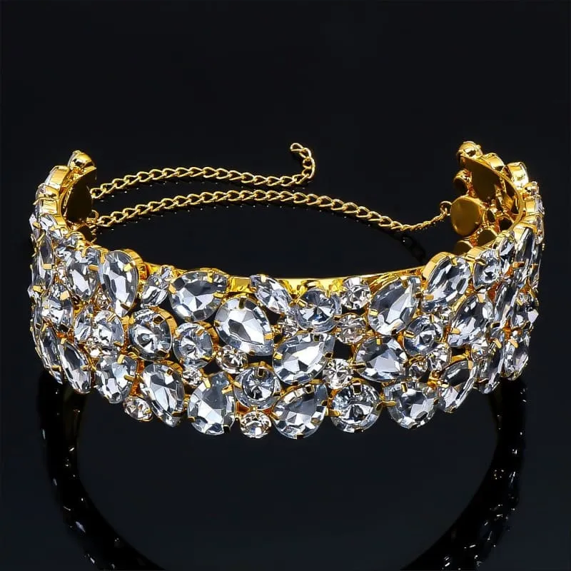 Exaggerated Water Diamond Multi-layer Choker Necklace