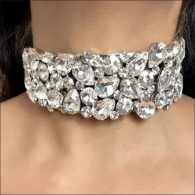 Exaggerated Water Diamond Multi-layer Choker Necklace