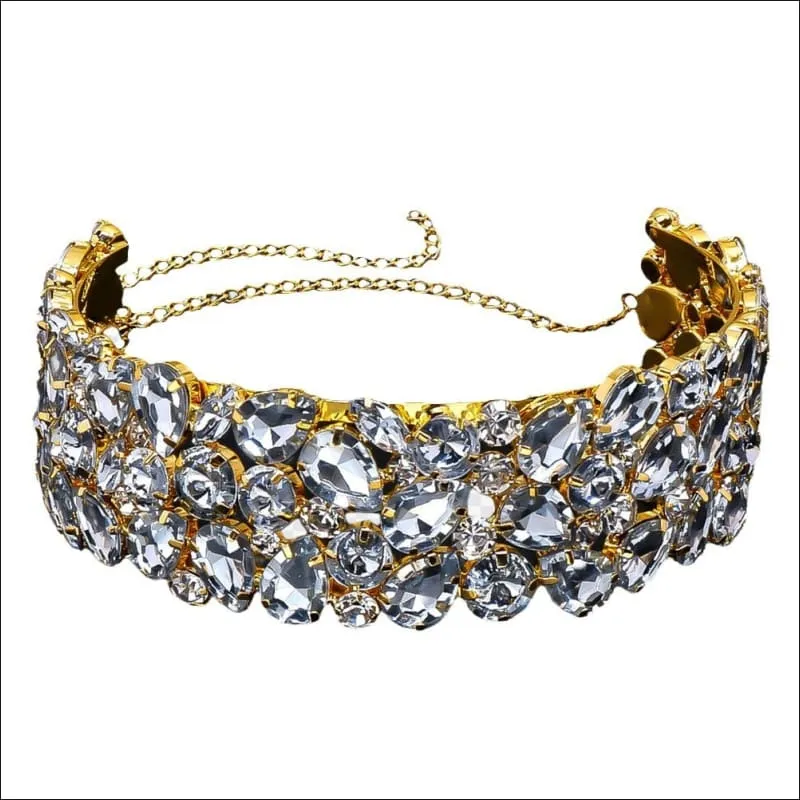 Exaggerated Water Diamond Multi-layer Choker Necklace