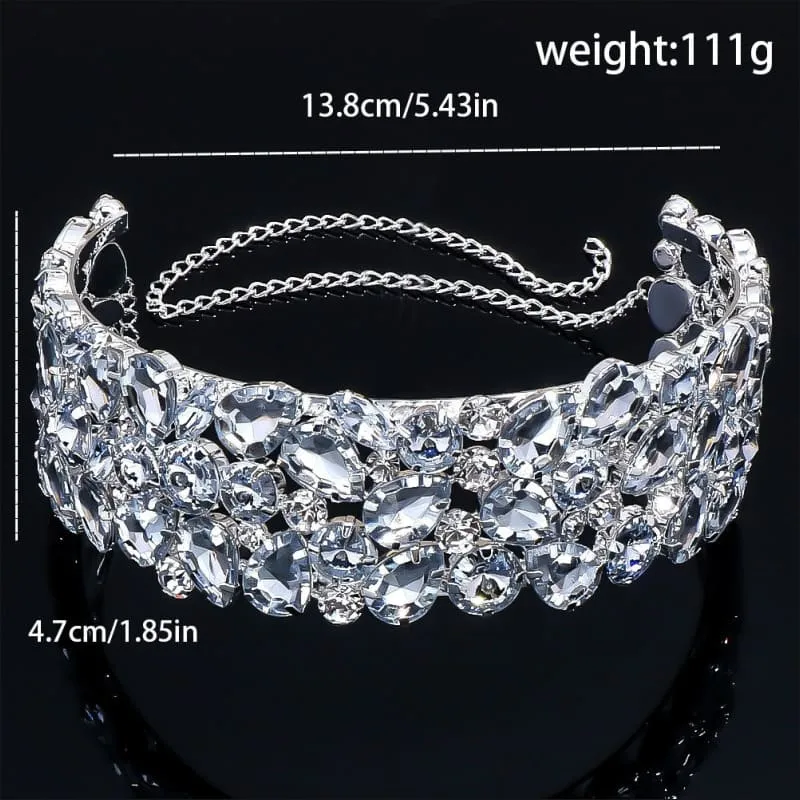 Exaggerated Water Diamond Multi-layer Choker Necklace