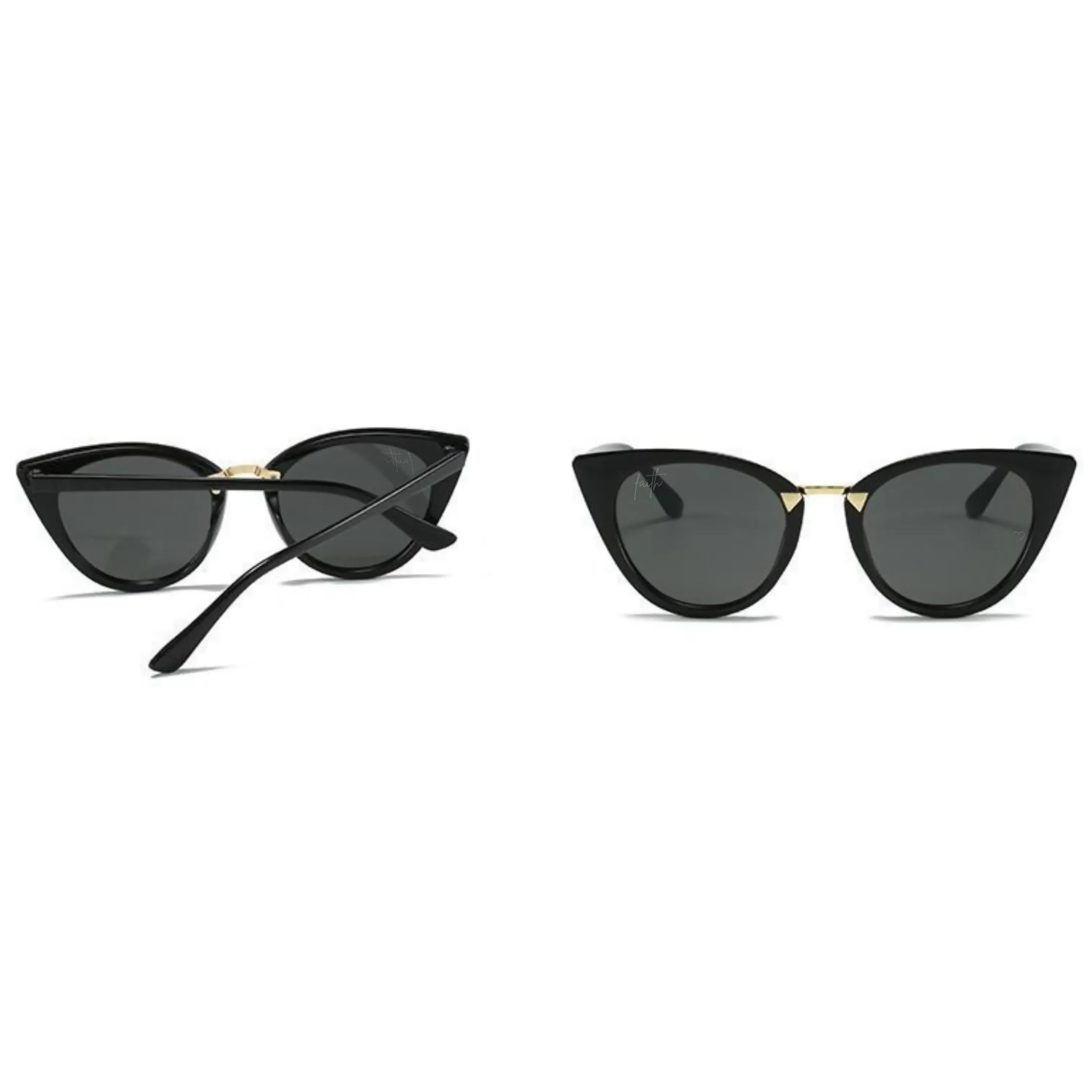 Faith Cat Eye Sunglasses, Black