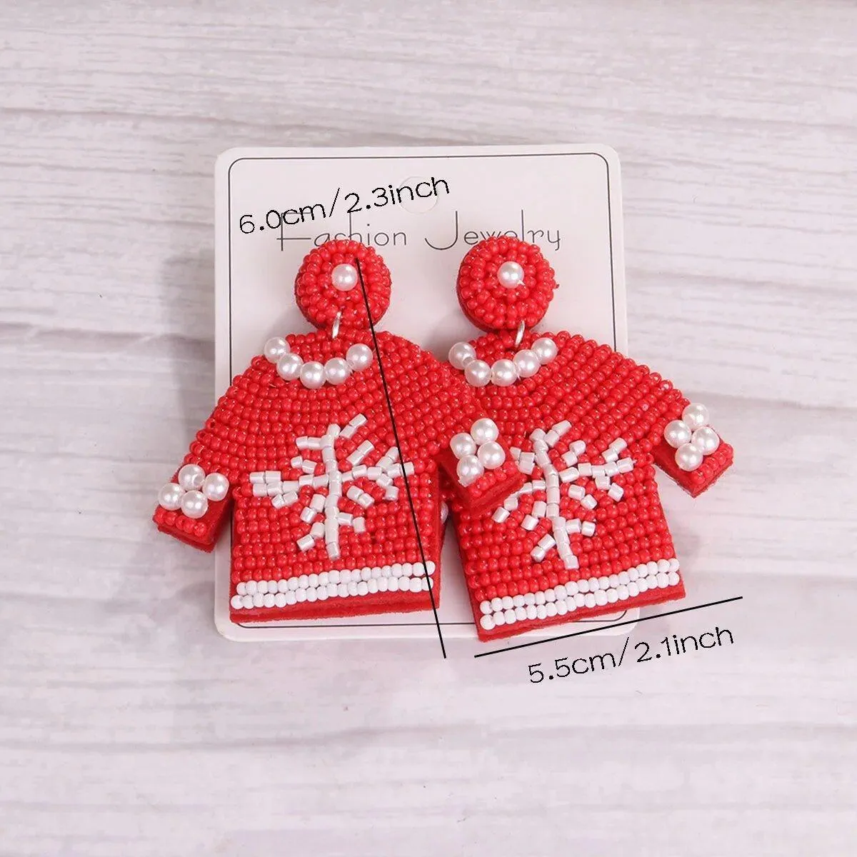 Holiday Christmas Bead Earrings