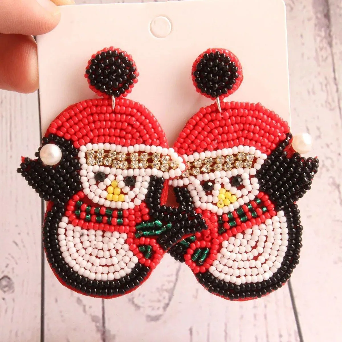 Holiday Christmas Bead Earrings