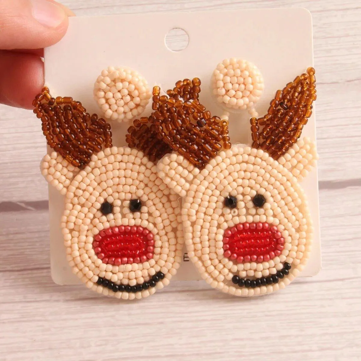 Holiday Christmas Bead Earrings
