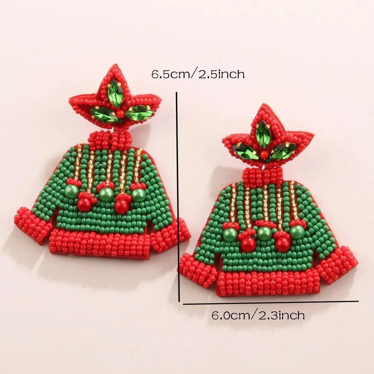 Holiday Christmas Bead Earrings