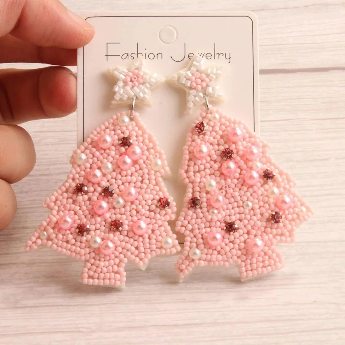 Holiday Christmas Bead Earrings