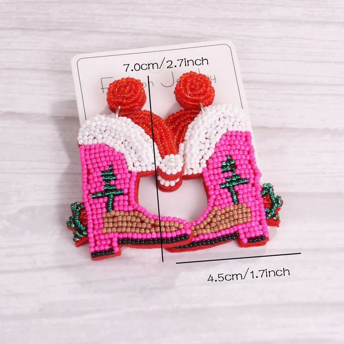Holiday Christmas Bead Earrings