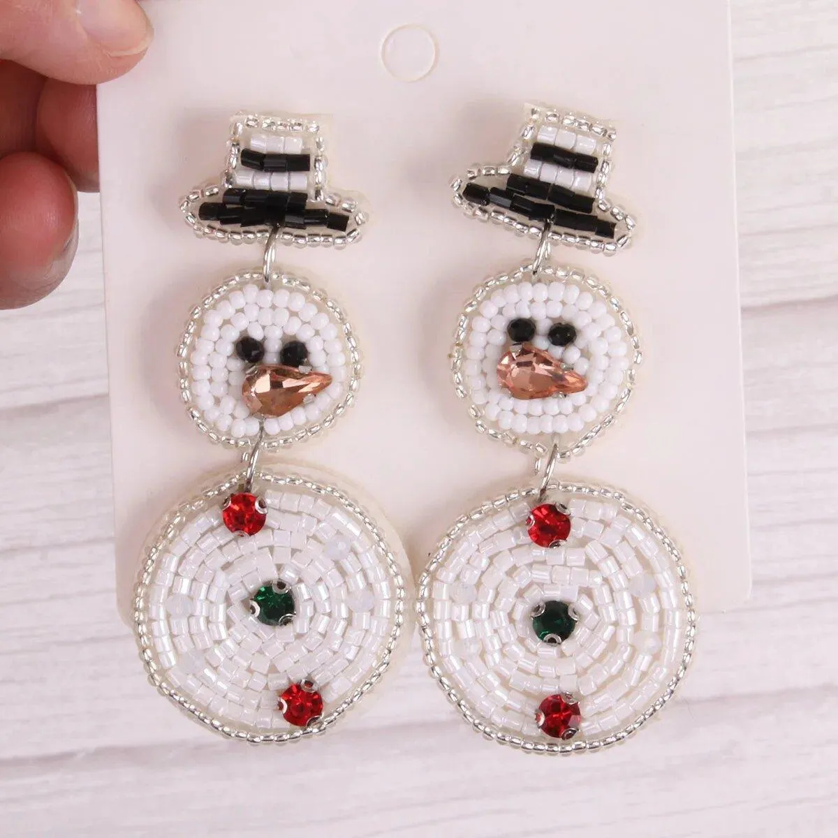 Holiday Christmas Bead Earrings