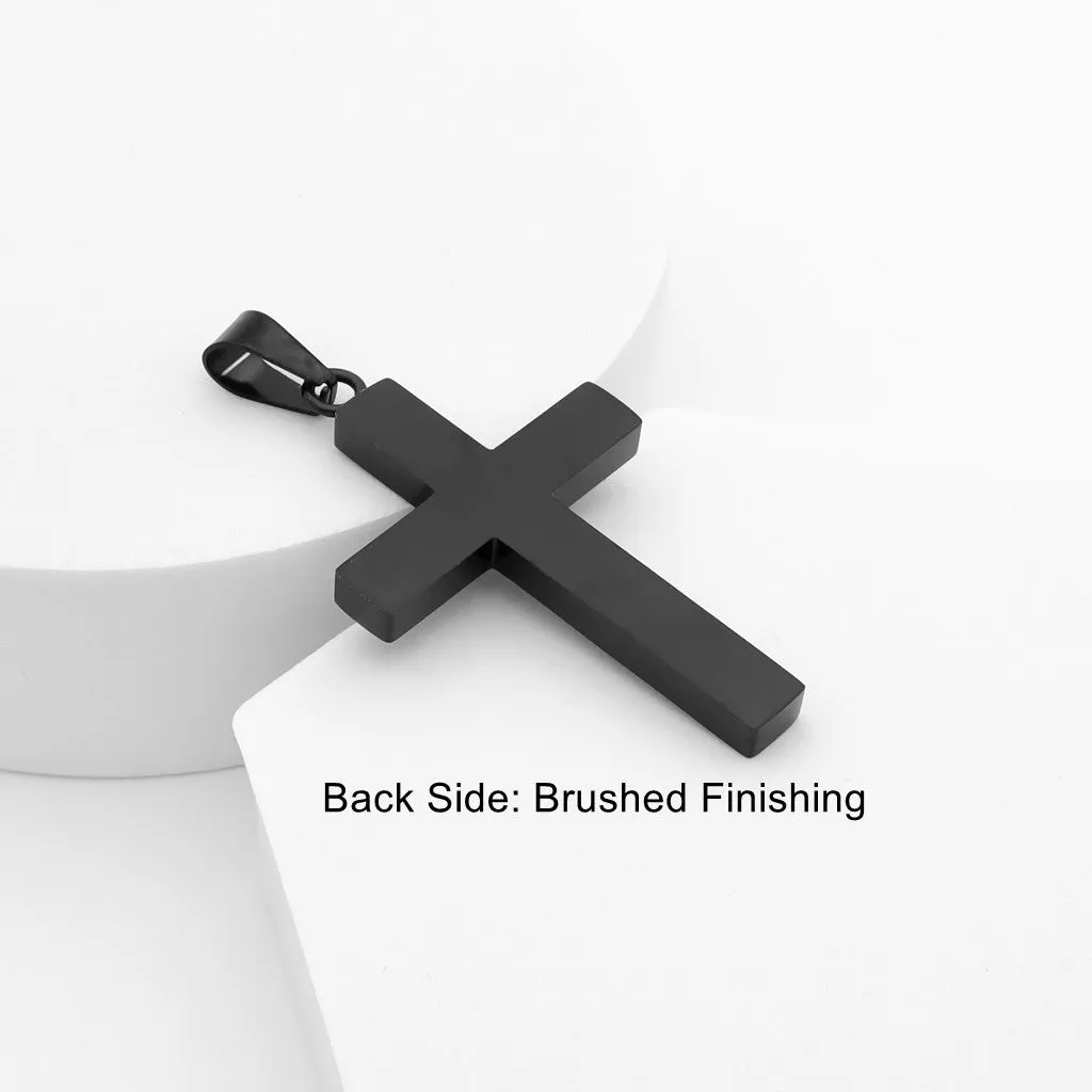 Lord's Prayer Cross Pendant - Black