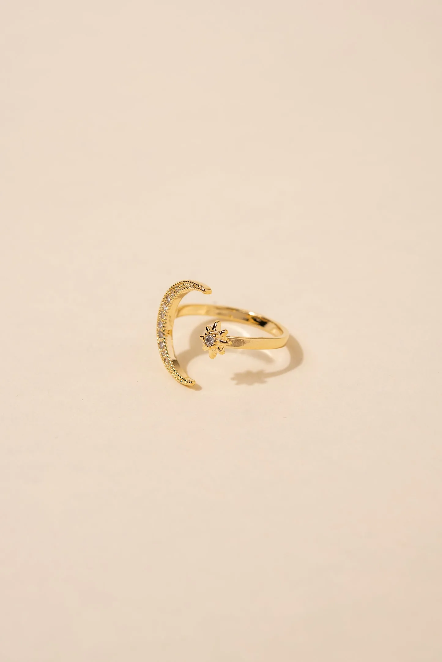 Lunalise CZ Star & Crescent Moon Ring