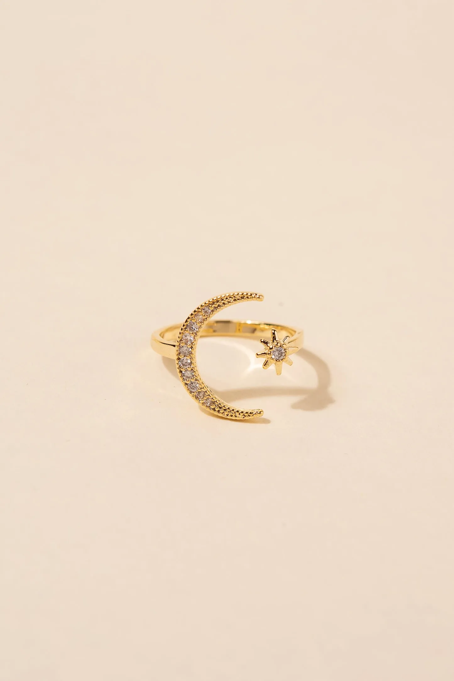 Lunalise CZ Star & Crescent Moon Ring