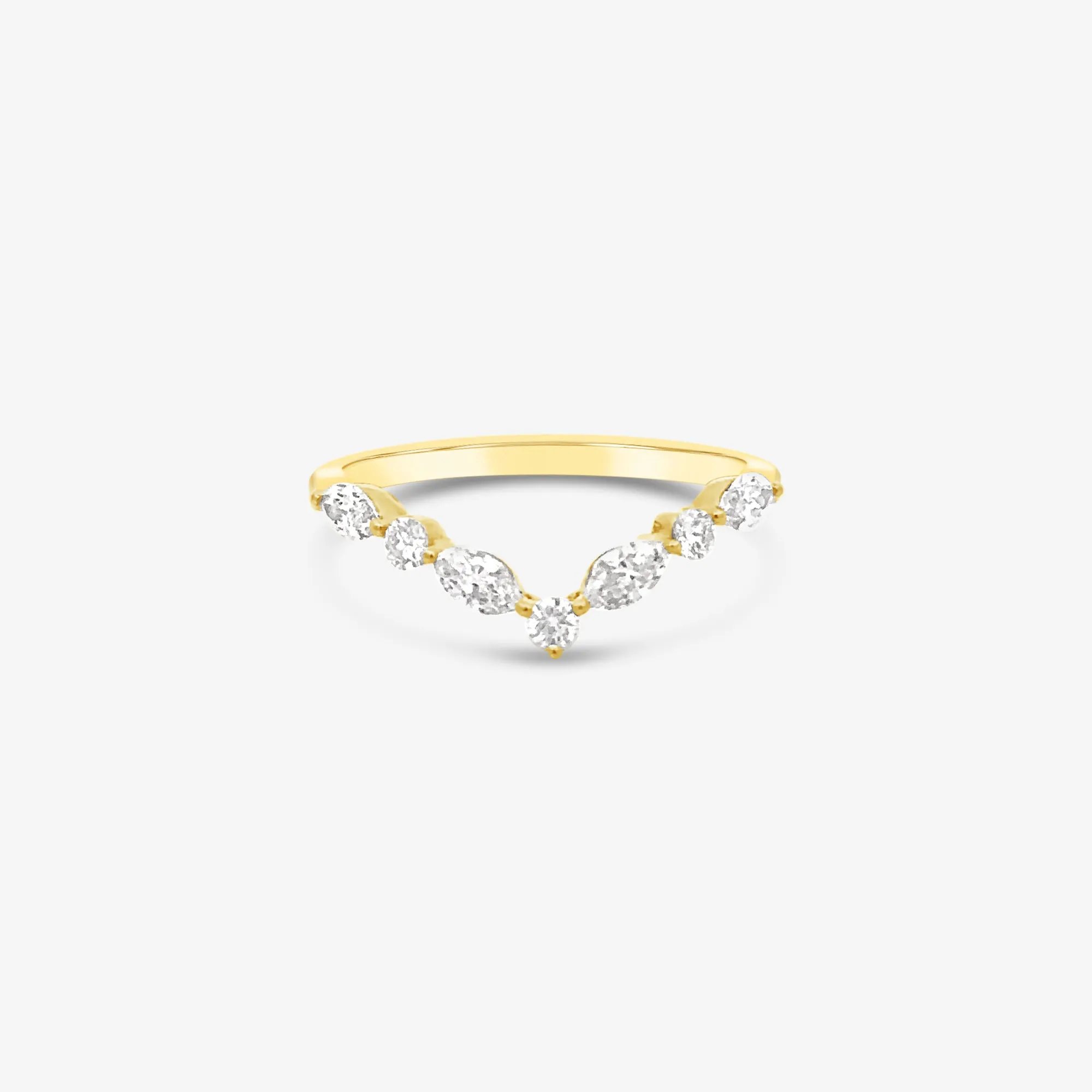 Marquise & Round Diamond V Ring