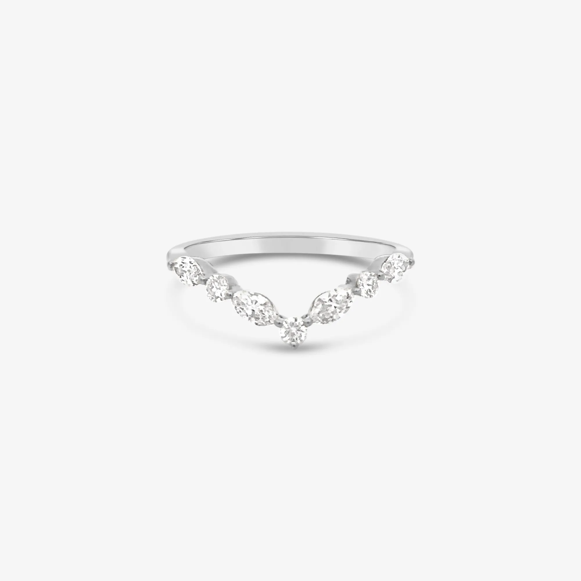 Marquise & Round Diamond V Ring