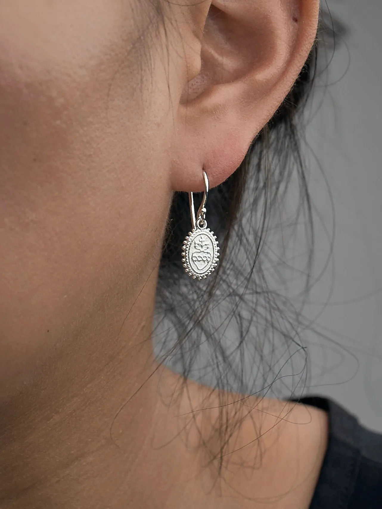 Medi Flame Heart Drop Earrings