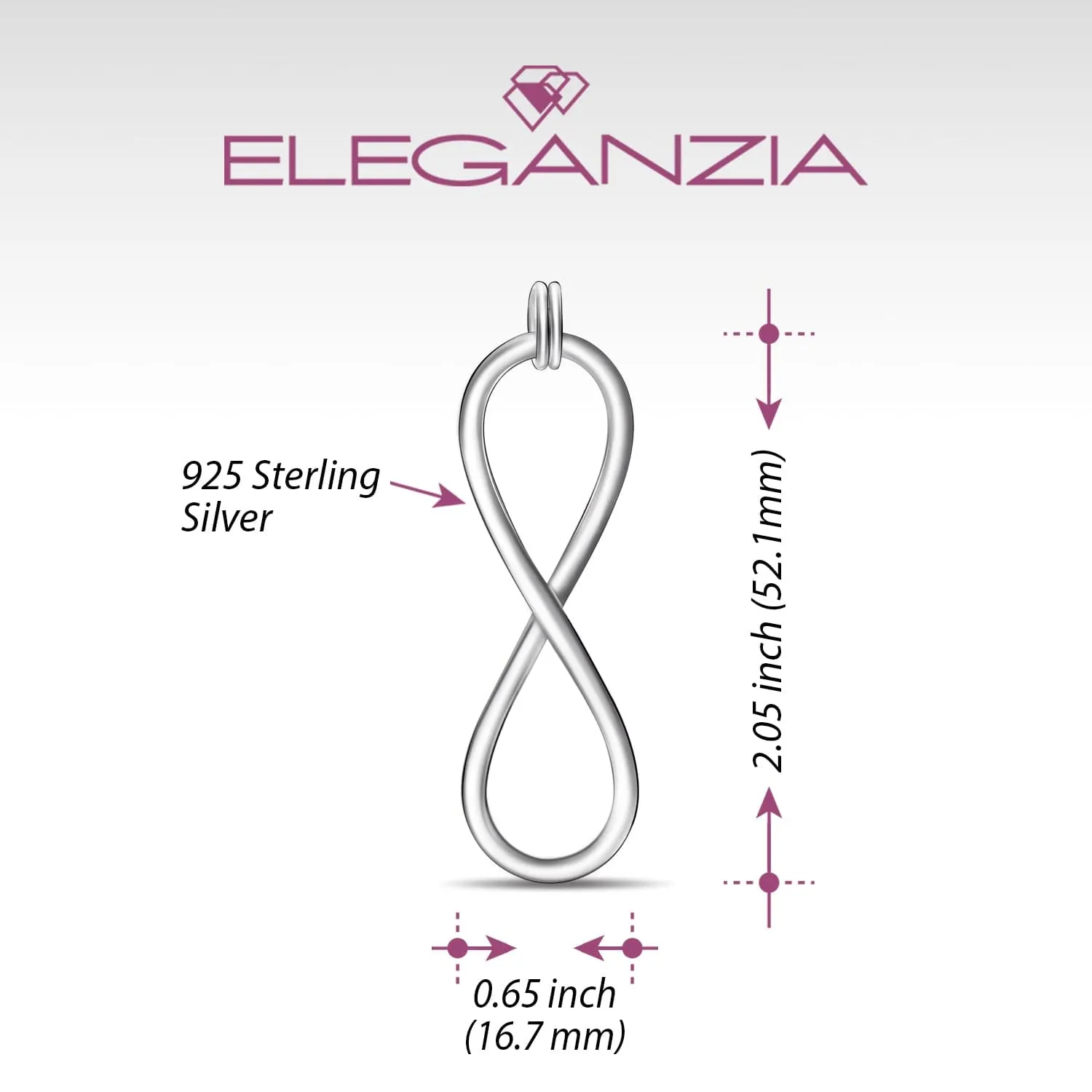 Men Infinity Sterling Silver Pendant