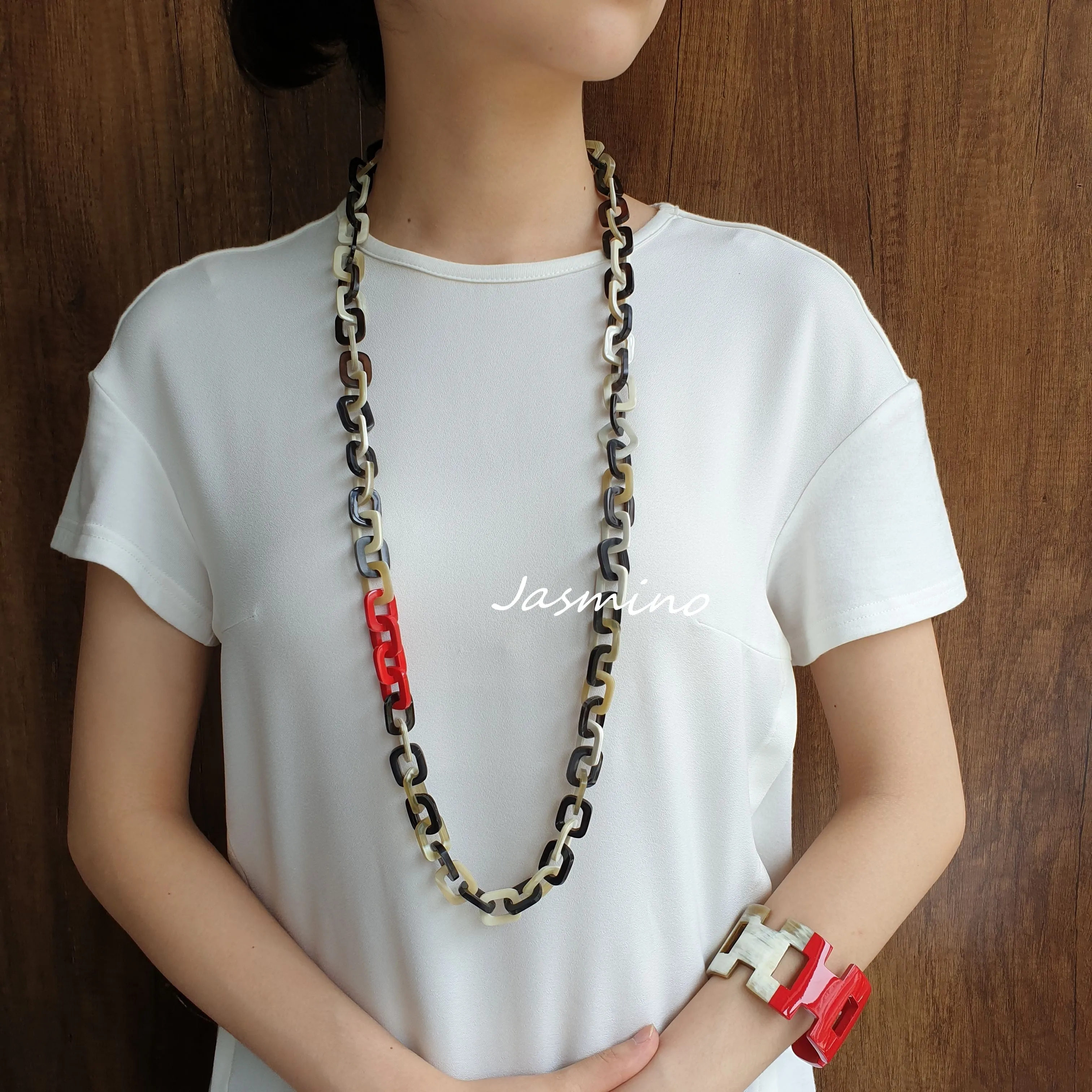 Natural Handmade Jewelry J18176, Made by Buffalo Horn and Lacquer