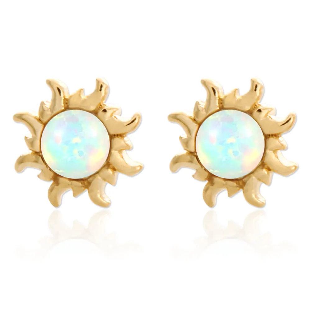 Opal Sun Studs Earrings