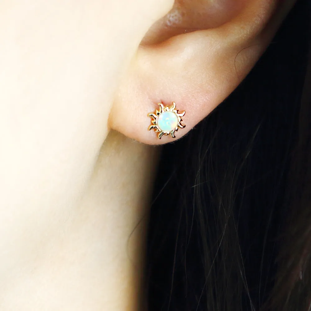 Opal Sun Studs Earrings