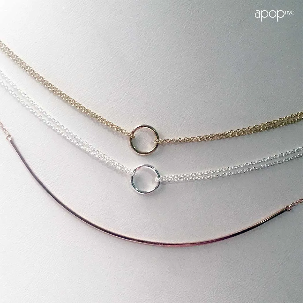"Darling" Rose Gold-Dipped Collar Bar Pendant Necklace