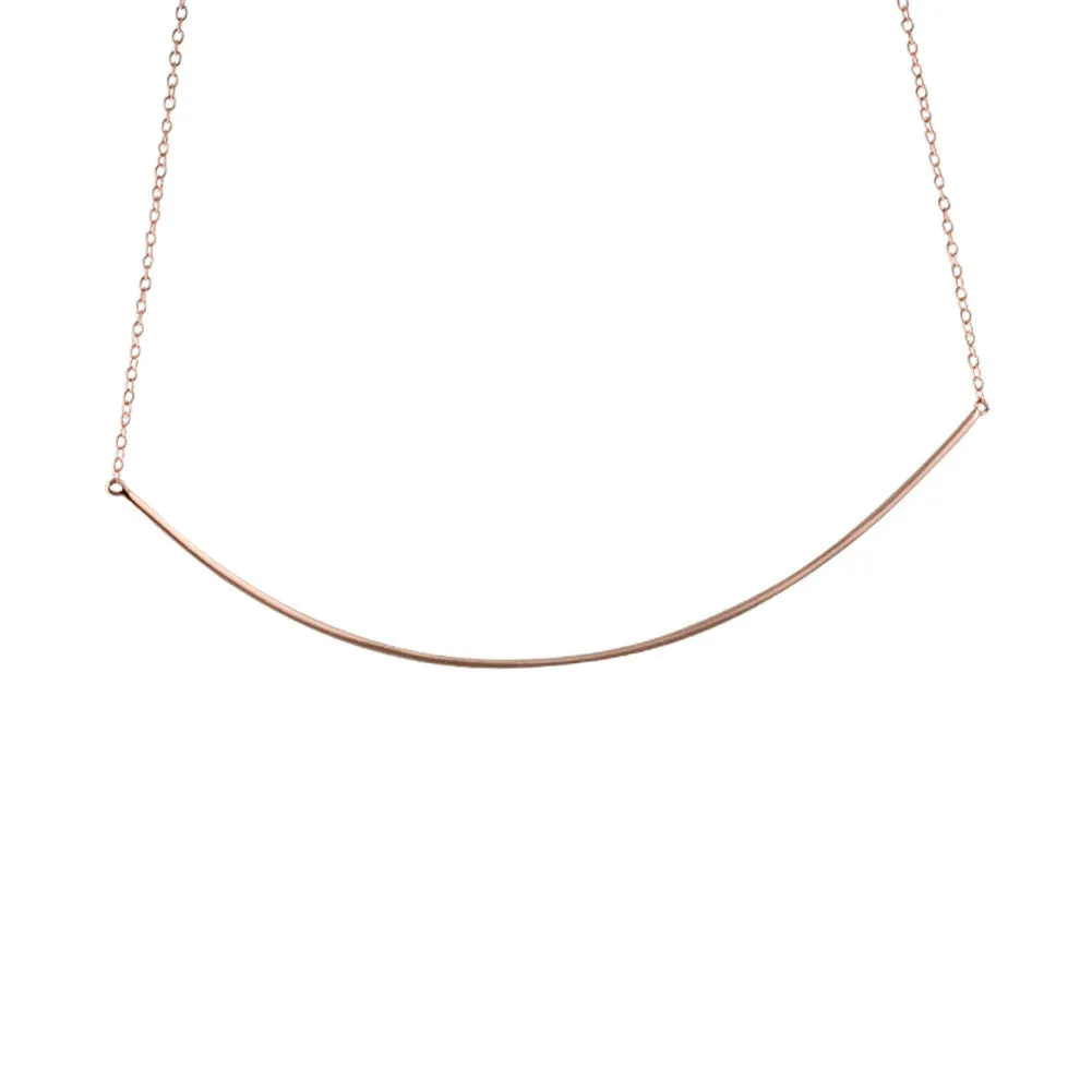 "Darling" Rose Gold-Dipped Collar Bar Pendant Necklace