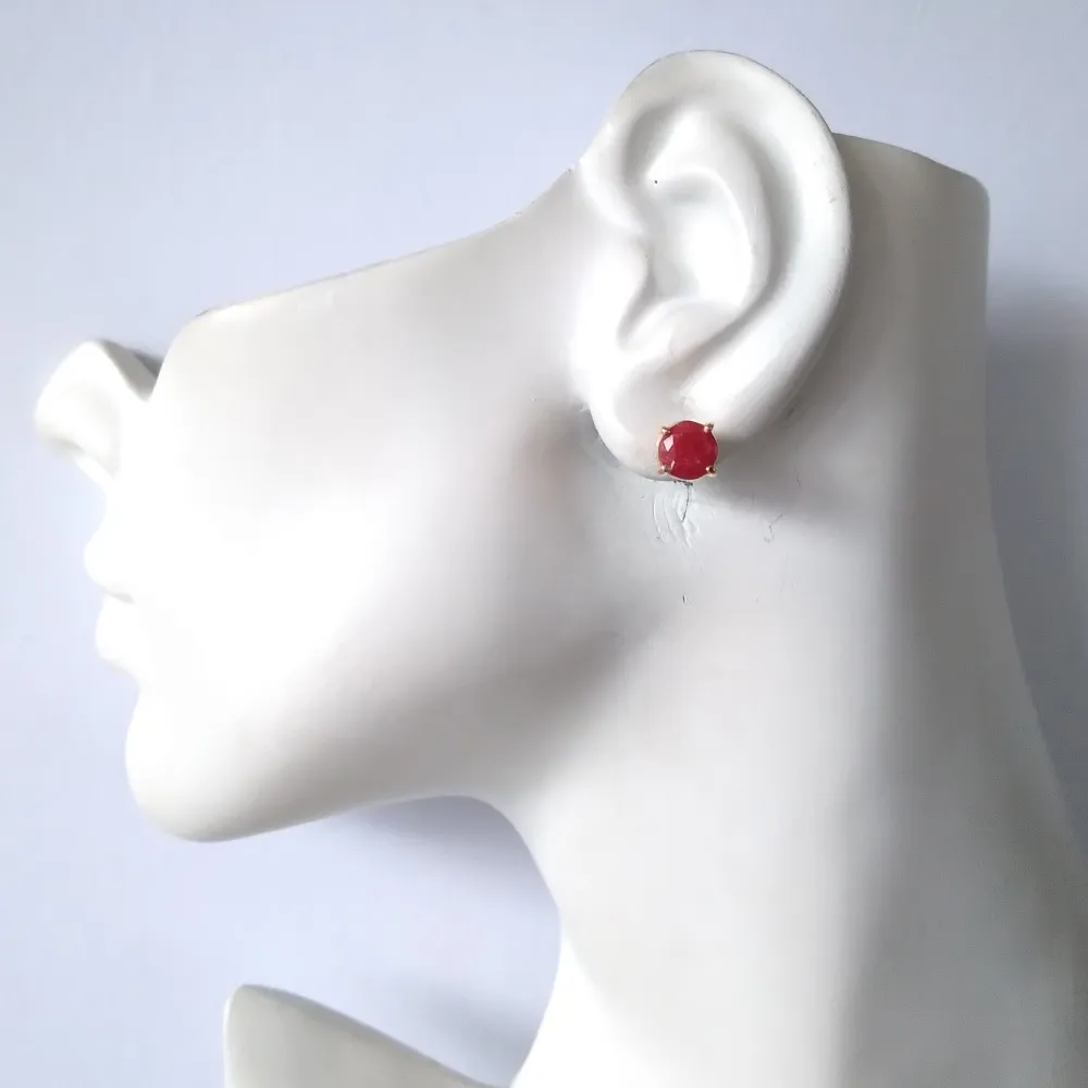 Red Jade &  White Opal Separates Earrings