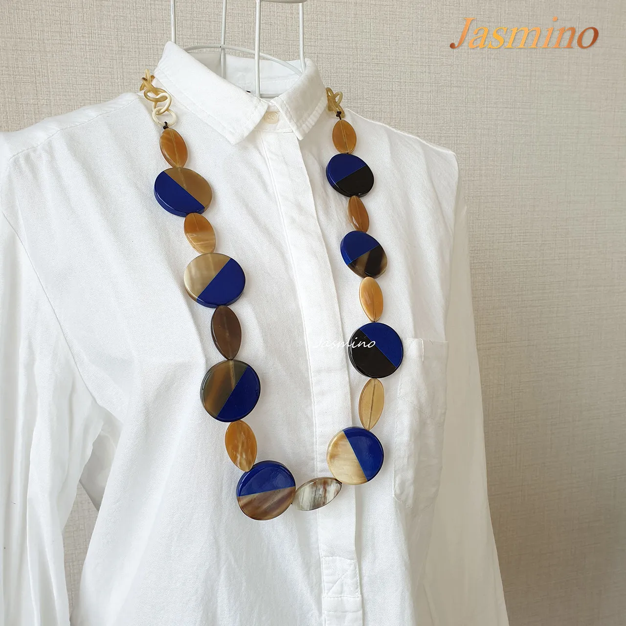 Rustic Buffalo Horn Necklace J17516, Handmade Product from Vietnam