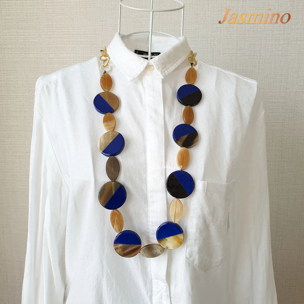 Rustic Buffalo Horn Necklace J17516, Handmade Product from Vietnam