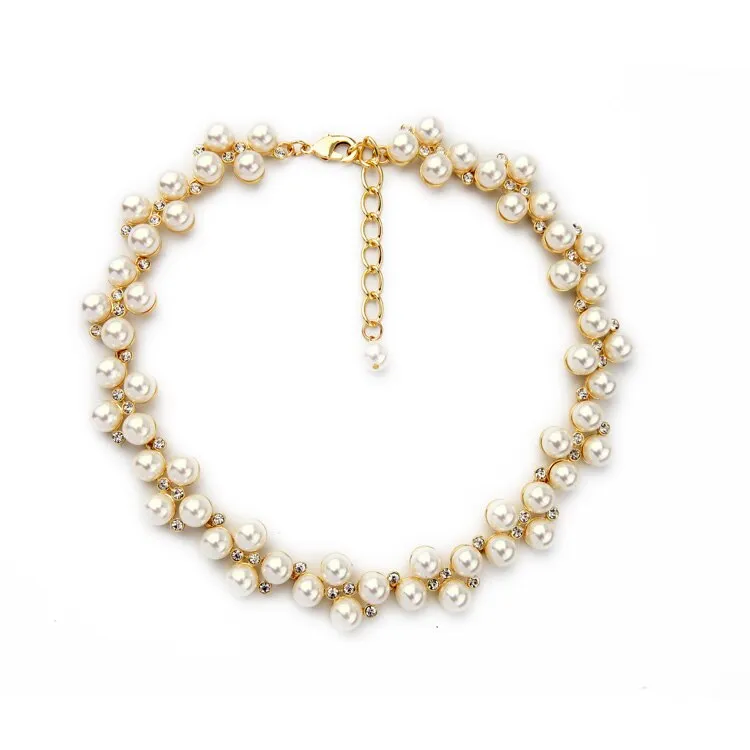 Simulated Pearl  BridesMaid / Wedding / Cocktail Choker Styled Necklace