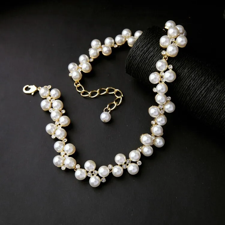 Simulated Pearl  BridesMaid / Wedding / Cocktail Choker Styled Necklace
