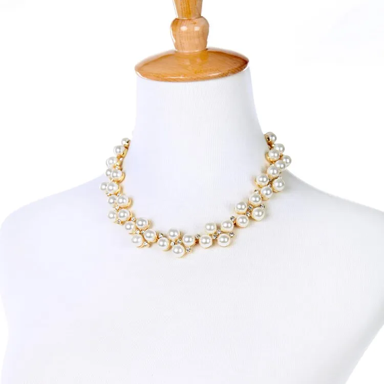 Simulated Pearl  BridesMaid / Wedding / Cocktail Choker Styled Necklace