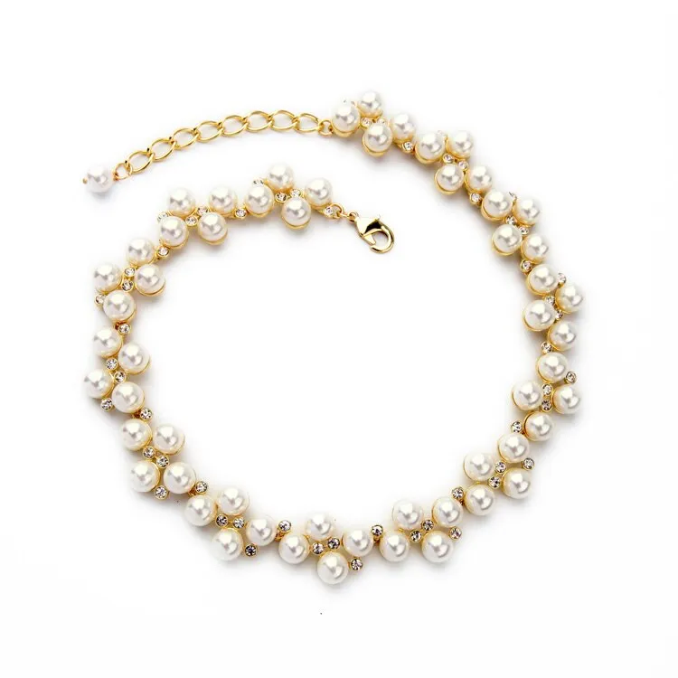 Simulated Pearl  BridesMaid / Wedding / Cocktail Choker Styled Necklace