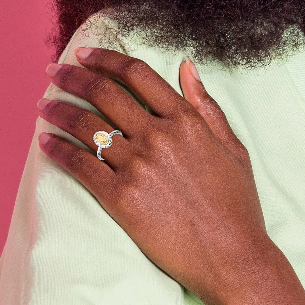 Stackable Expressions Gold-Plated Oval Ring in Sterling Silver